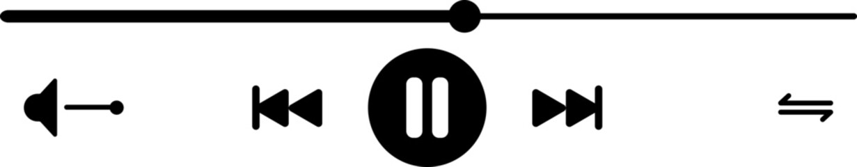 Music Player Interface Button Illustration