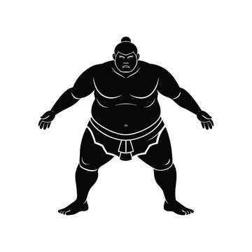 creative strong sumo silhouette

