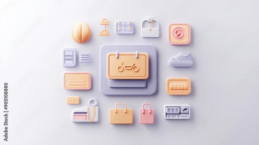 Poster futuristic online store interface - high resolution 3d render with sleek design and seamless navigat