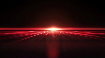 Red line light on black background