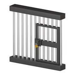 3D Prison Icon Detailed Jail Cell Illustration for Law Enforcement Projects