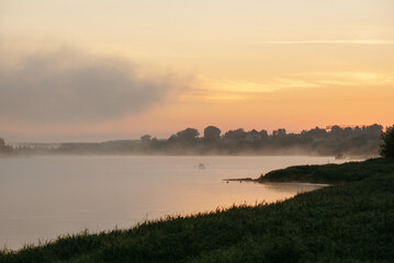 Morning fog in the river