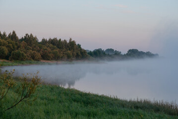 Morning fog in the river