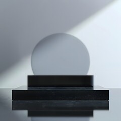 Fototapeta premium Beautiful Of 3d Realistic Of Empty podium mockup stage realistic for Product Showcase