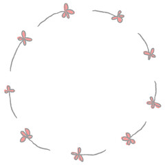 Leafy doodle frame design element