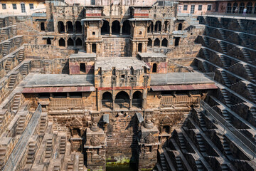 ancient chand baori stepwell built in 8th century in Rajasthan, India