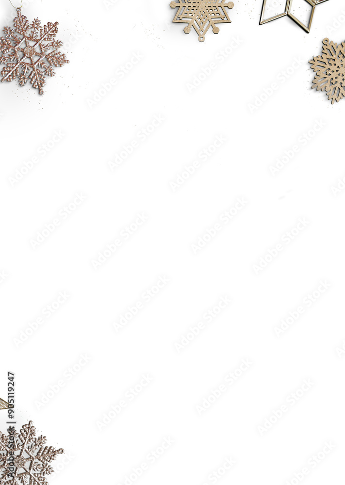 Poster snowflake pattern frame png christmas background design space