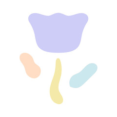 ゆるい曲線の紫のお花イラスト⭐︎PNG