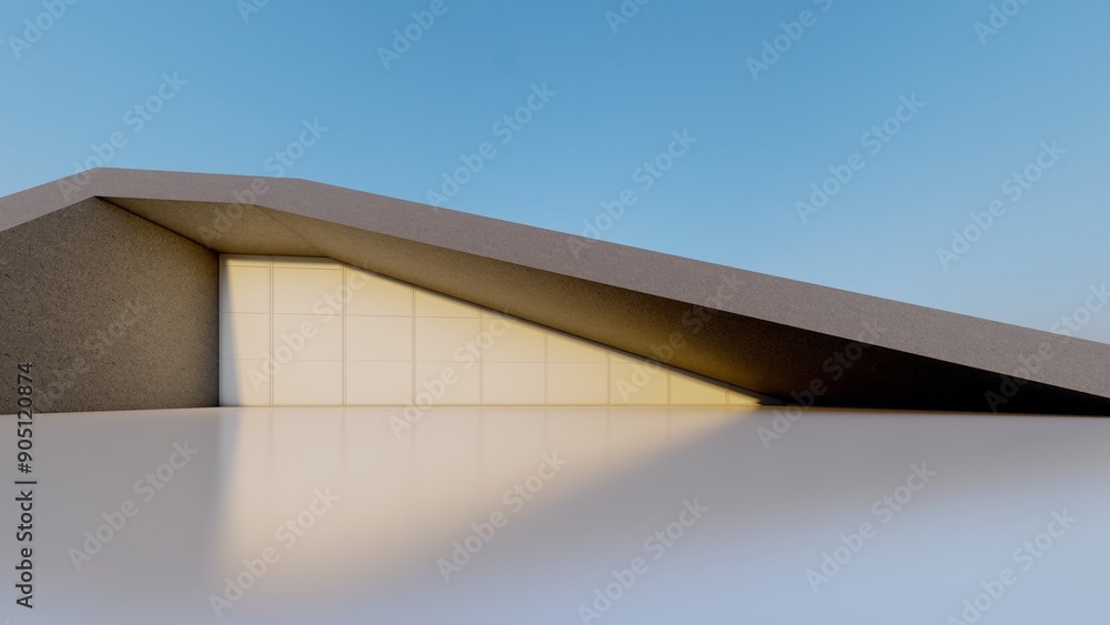 Aufkleber 3d rendering architecture background building geometric shape