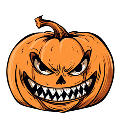 Fototapeta premium Creepy Smiling Halloween Pumpkin Clipart Image