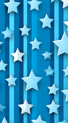Obraz premium Digital blue and white star pattern abstract poster background