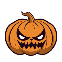 Creepy Halloween Pumpkin Smiling Clipart