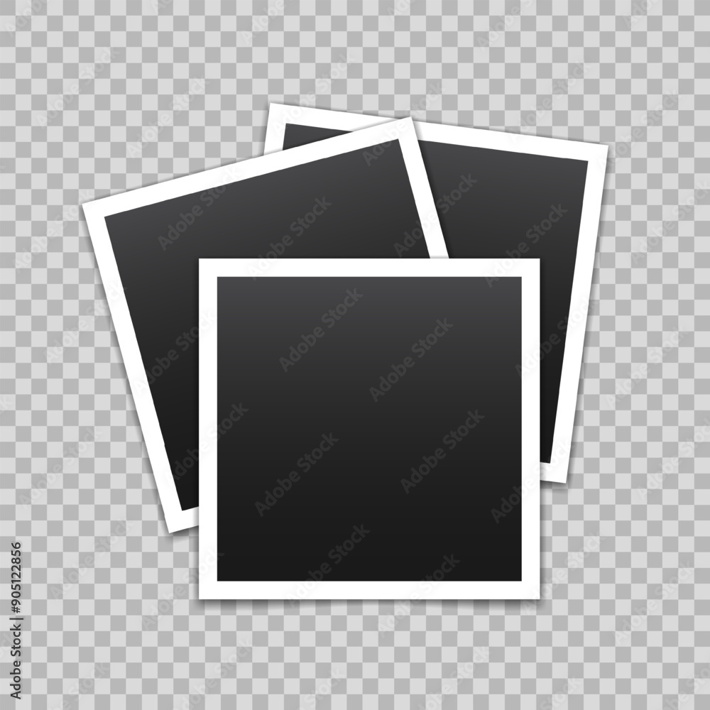 Aufkleber vector empty photo frames with shadow isolated on transparent background. template mockup photo desi