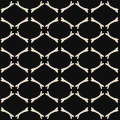 Seamless vector Halloween pattern with skeleton bones isolated on black background