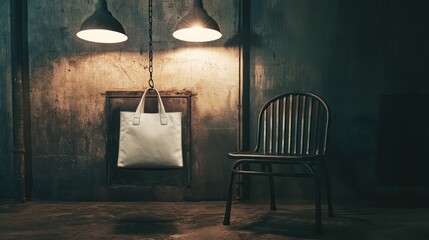 Industrial Loft Tote Bag Mockup | Tote bag mockup | realistic