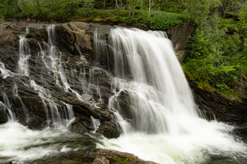 Long exposure photography of a waterfall in Northern Norway