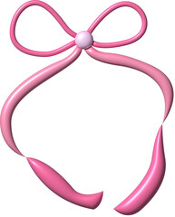 Coquette Bow 3D Icon Pink