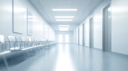 Obraz premium modern hospital waiting room corridor