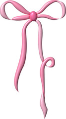 Coquette Bow 3D Icon Pink