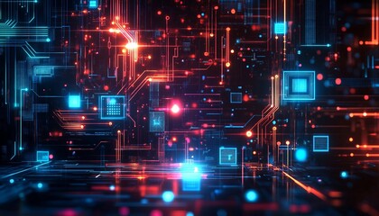 Obraz premium Symbolizing Digital Innovation: Futuristic Technology and Connectivity, symbolizes digital innovation through futuristic technology and connectivity