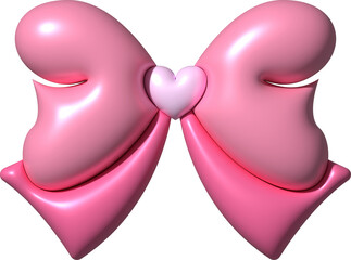 Coquette Bow 3D Icon Pink