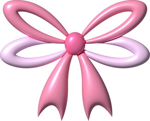 Coquette Bow 3D Icon Pink