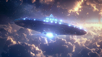 Obraz premium Cosmic Connections: Exploring the spiritual and technological wisdom of the Arcturian Starseeds.