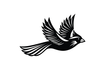  Cardinal flying bird vector art illustration