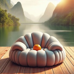 229 38 A chair and a meditation cushion morphed together creatin