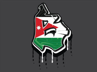 Jordan Flag Hand Lettering B Alphabet Graffiti Dripping