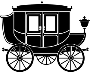 Royal Carriage with Crown Silhouette