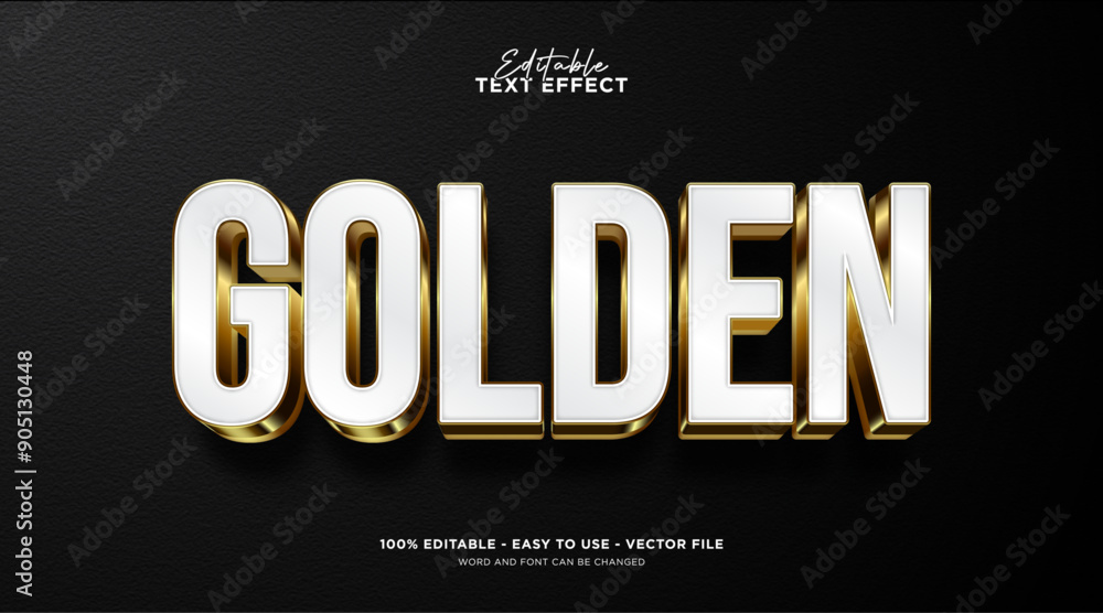 Poster editable golden text effect, 3d vector mock up