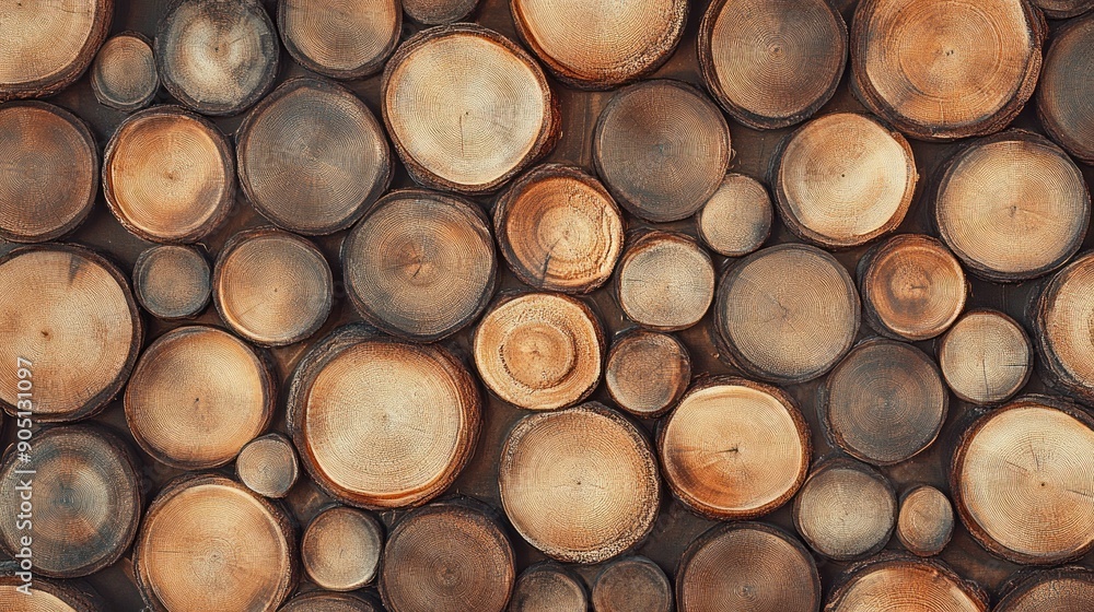Aufkleber a close-up view of circular wood grain patterns