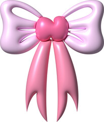 Coquette Bow 3D Icon Pink