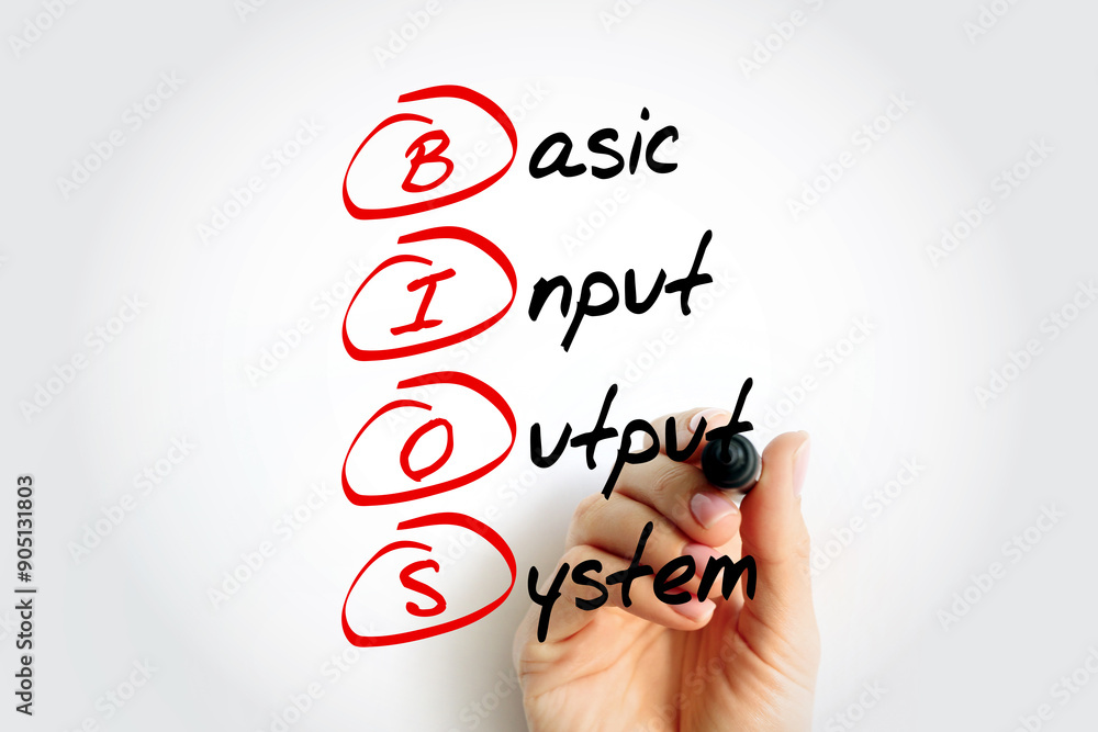 Poster bios - basic input output system acronym, technology concept background