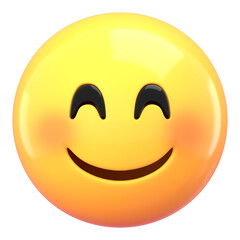 Blushing face 3D png emoticon sticker, transparent background