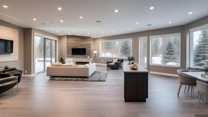 Sale of a luxurious, completely furnished, and remodeled Canadian home with a garage, backyard, deck, and basement.