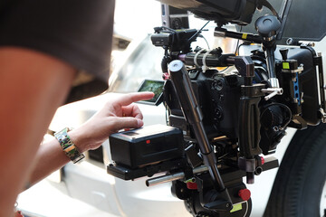 Video camera , film crew production