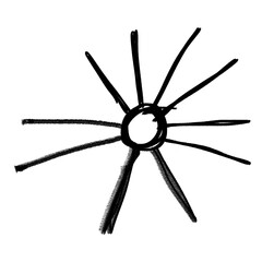 Obraz premium Abstract shape png sticker, chalk texture doodle, transparent background