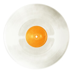 White vinyl record png music sticker, transparent background