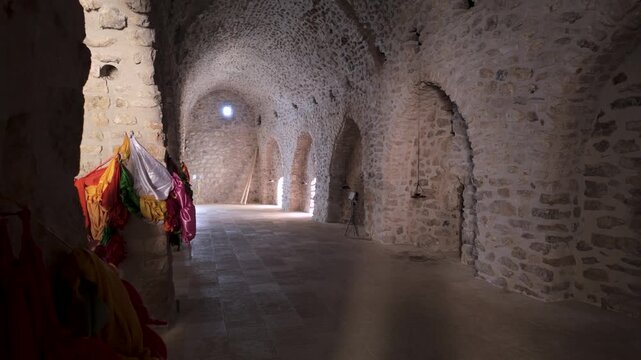 A look inside the sacred Yazidi Temple halls in Lalish near Duhok, Kurdistan Iraq