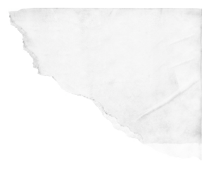 Glued white paper png ripped corner, transparent background