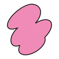 Organic shape png, retro illustration, transparent background