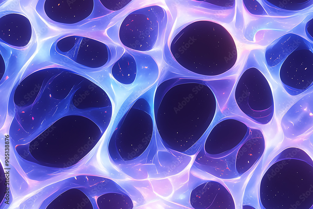 Poster a seamless abstract pattern with fluid, organic forms, evoking calm and elegance. ideal for serene a