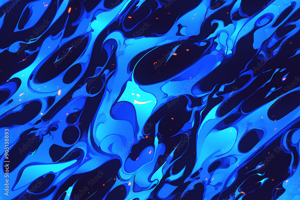 Poster a seamless abstract pattern with fluid, organic forms, evoking calm and elegance. ideal for serene a