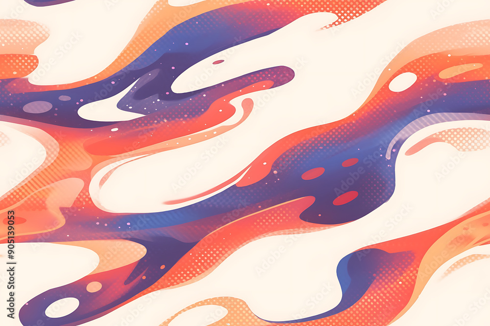 Poster a seamless abstract pattern with fluid, organic forms, evoking calm and elegance. ideal for serene a