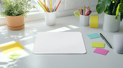 Creative and Organized Workspace Mousepad Mockup | Mousepad Mockup | Realistic