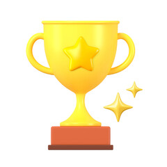 PNG 3D gold trophy, element illustration, transparent background