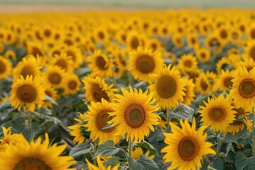 Obraz premium A Field of Sunflowers in Bloom