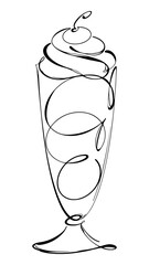 Sundae icecream png, aesthetic illustration, transparent background